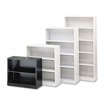 HON® Metal Bookcase, Three-shelf, 34-1-2w X 12-5-8d X 41h, Putty freeshipping - TVN Wholesale